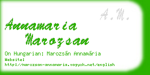 annamaria marozsan business card